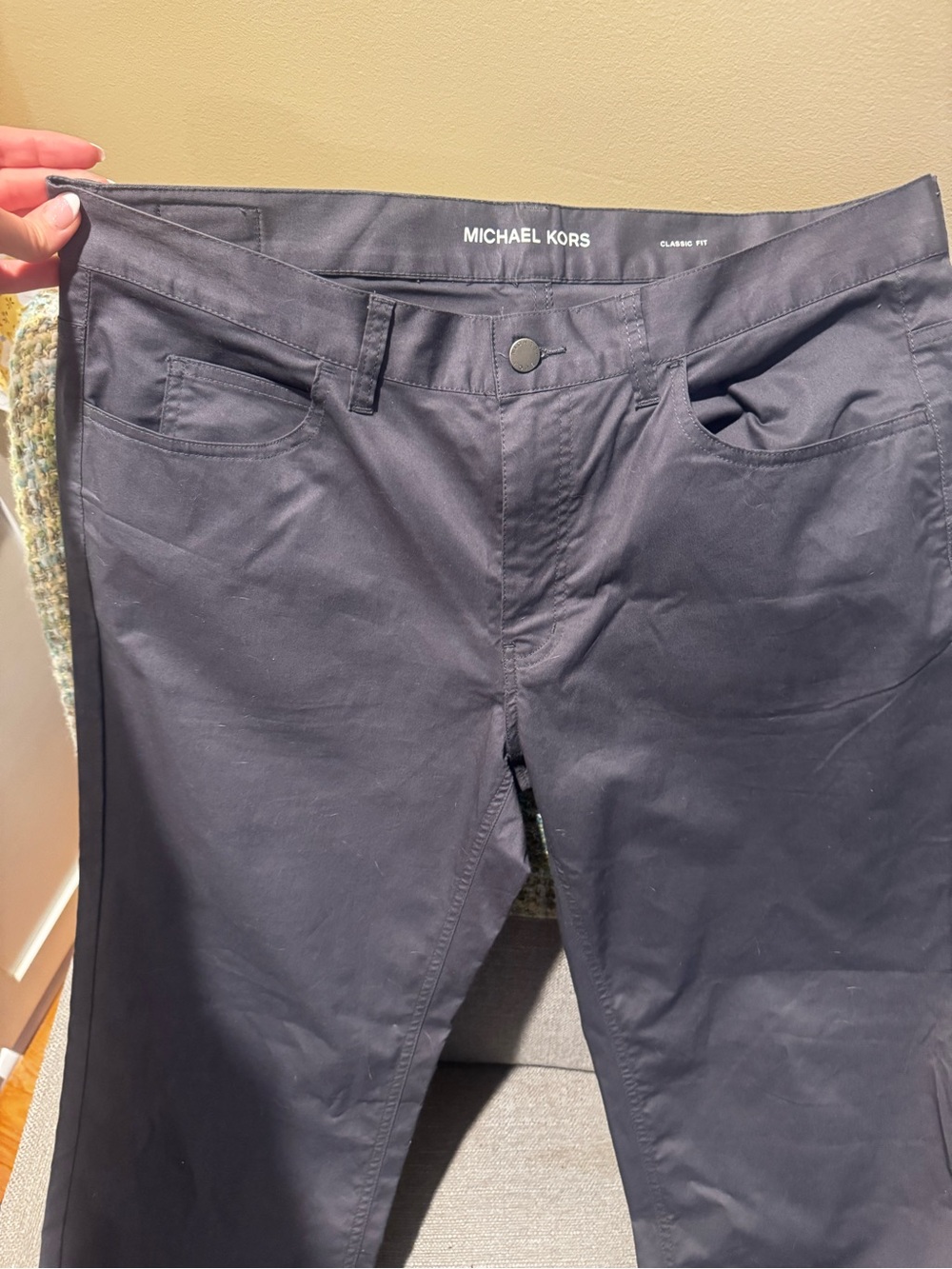 Michael Kors Black MK Logo Waistband Pants